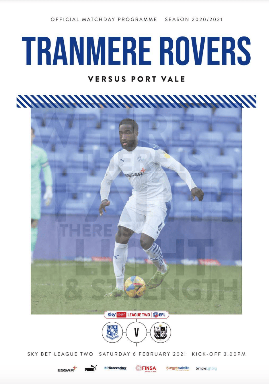 Tranmere Rovers v Port Vale match programme